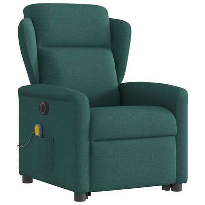 vidaXL Fauteuil de massage électrique releveur tissu vert foncé
