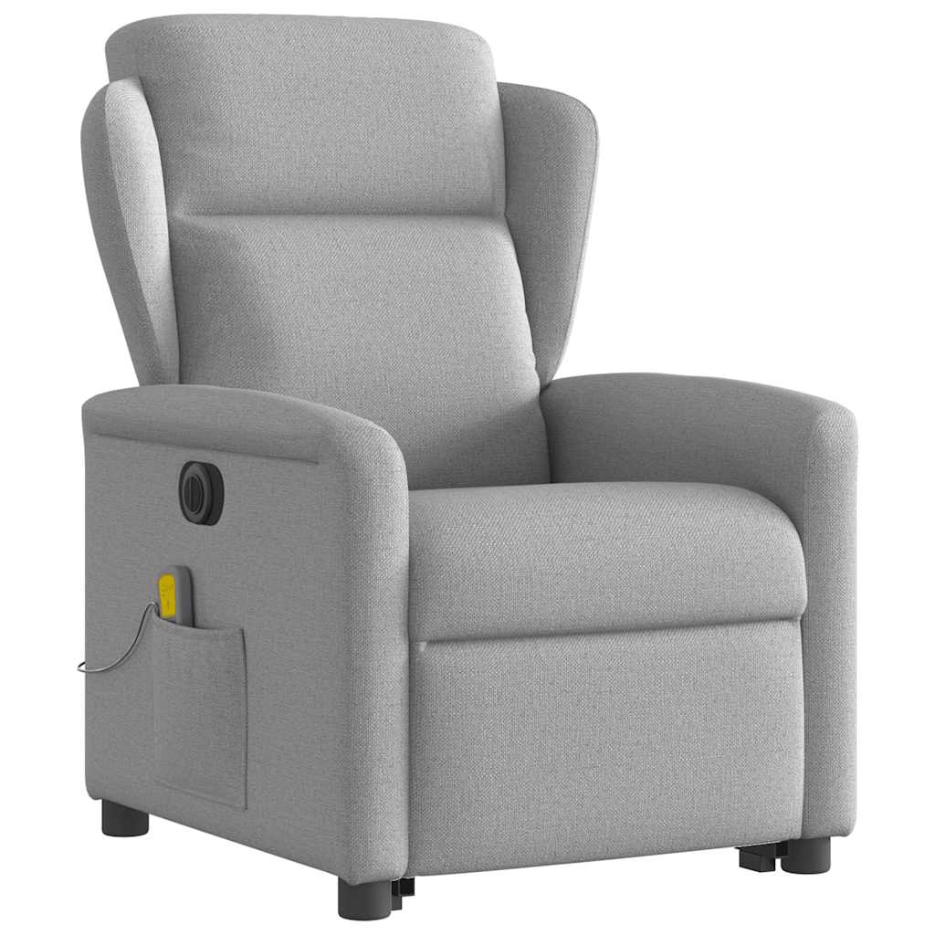 vidaXL Massagesessel mit Aufstehhilfe Elektrisch Wolkengrau Stoff
