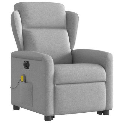 vidaXL Massagesessel mit Aufstehhilfe Elektrisch Wolkengrau Stoff
