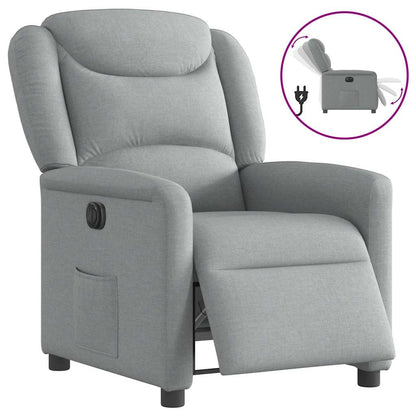 vidaXL Fauteuil relax électrique Gris clair Tissu