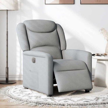 vidaXL Relaxsessel Elektrisch Hellgrau Stoff