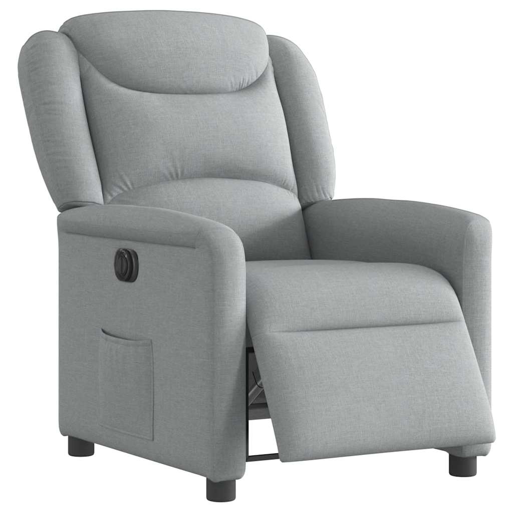 vidaXL Fauteuil relax électrique Gris clair Tissu
