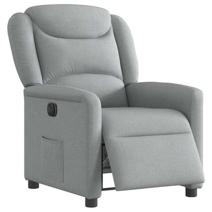 vidaXL Fauteuil relax électrique Gris clair Tissu