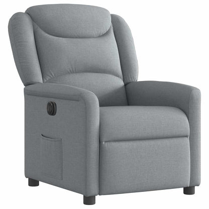 vidaXL Fauteuil relax électrique Gris clair Tissu
