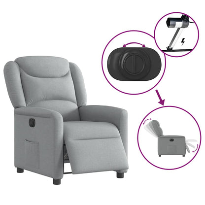 vidaXL Fauteuil relax électrique Gris clair Tissu
