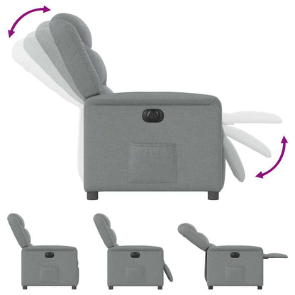 vidaXL Fauteuil relax électrique Gris clair Tissu