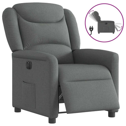 vidaXL Fauteuil relax électrique en tissu gris foncé
