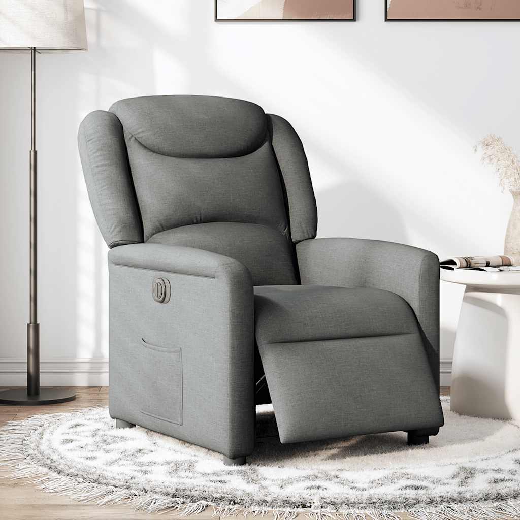 vidaXL Fauteuil relax électrique en tissu gris foncé