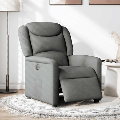 vidaXL Fauteuil relax électrique en tissu gris foncé
