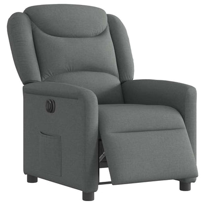 vidaXL Fauteuil relax électrique en tissu gris foncé