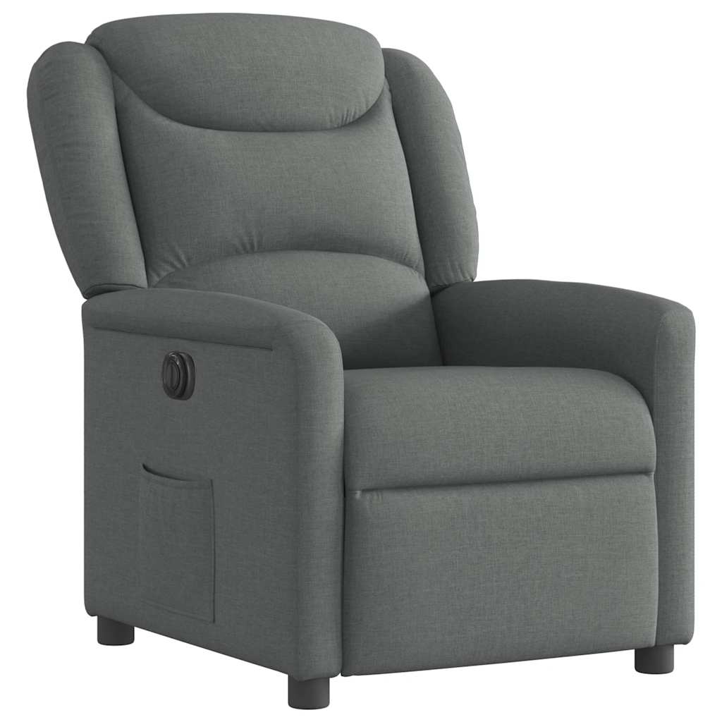 vidaXL Fauteuil relax électrique en tissu gris foncé