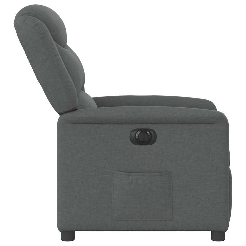vidaXL Fauteuil relax électrique en tissu gris foncé
