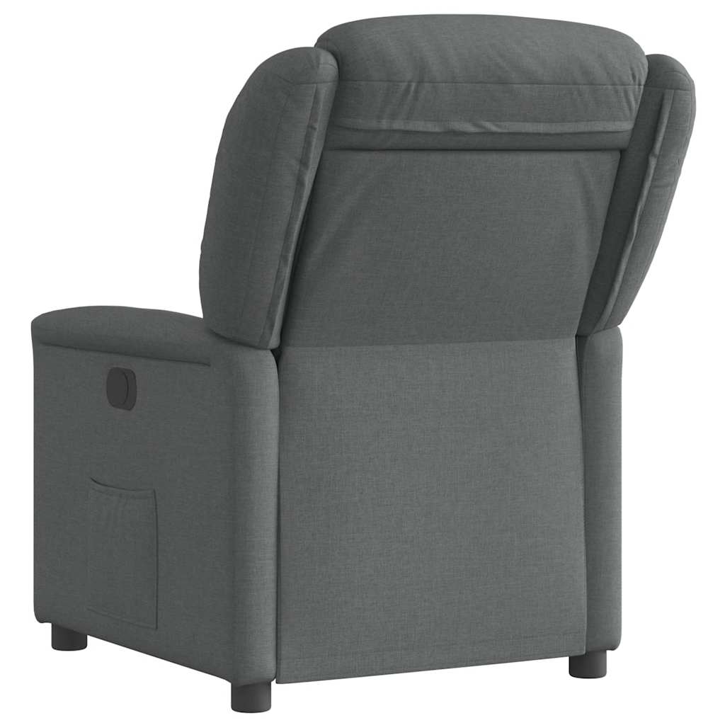 vidaXL Fauteuil relax électrique en tissu gris foncé