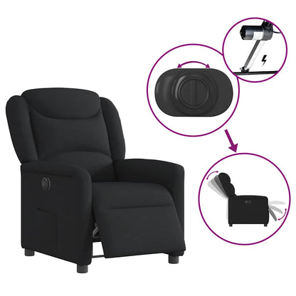 vidaXL Fauteuil relax électrique noir en tissu