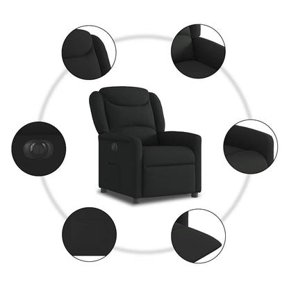 vidaXL Fauteuil relax électrique noir en tissu