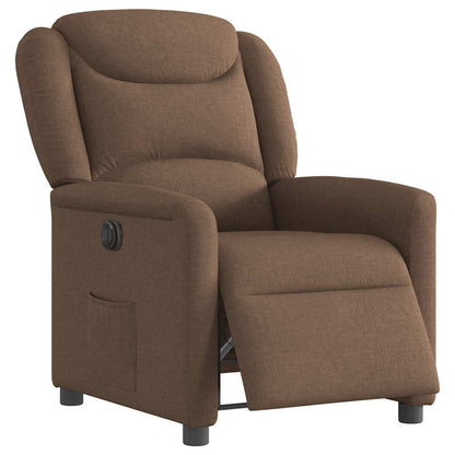 vidaXL Fauteuil de Relaxation Électrique Marron Tissu