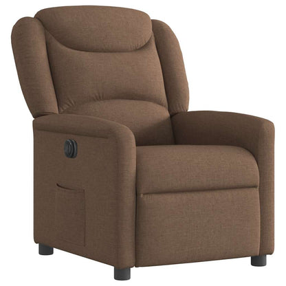 vidaXL Fauteuil de Relaxation Électrique Marron Tissu