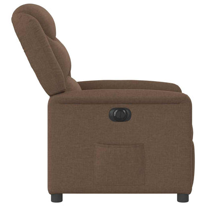 vidaXL Fauteuil de Relaxation Électrique Marron Tissu