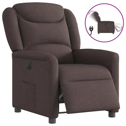 vidaXL Fauteuil relax électrique marron foncé en tissu