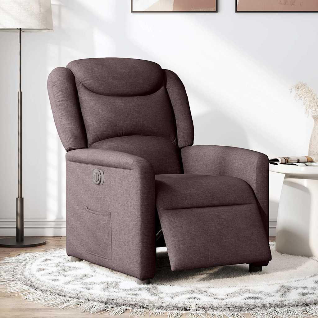 vidaXL Fauteuil relax électrique marron foncé en tissu