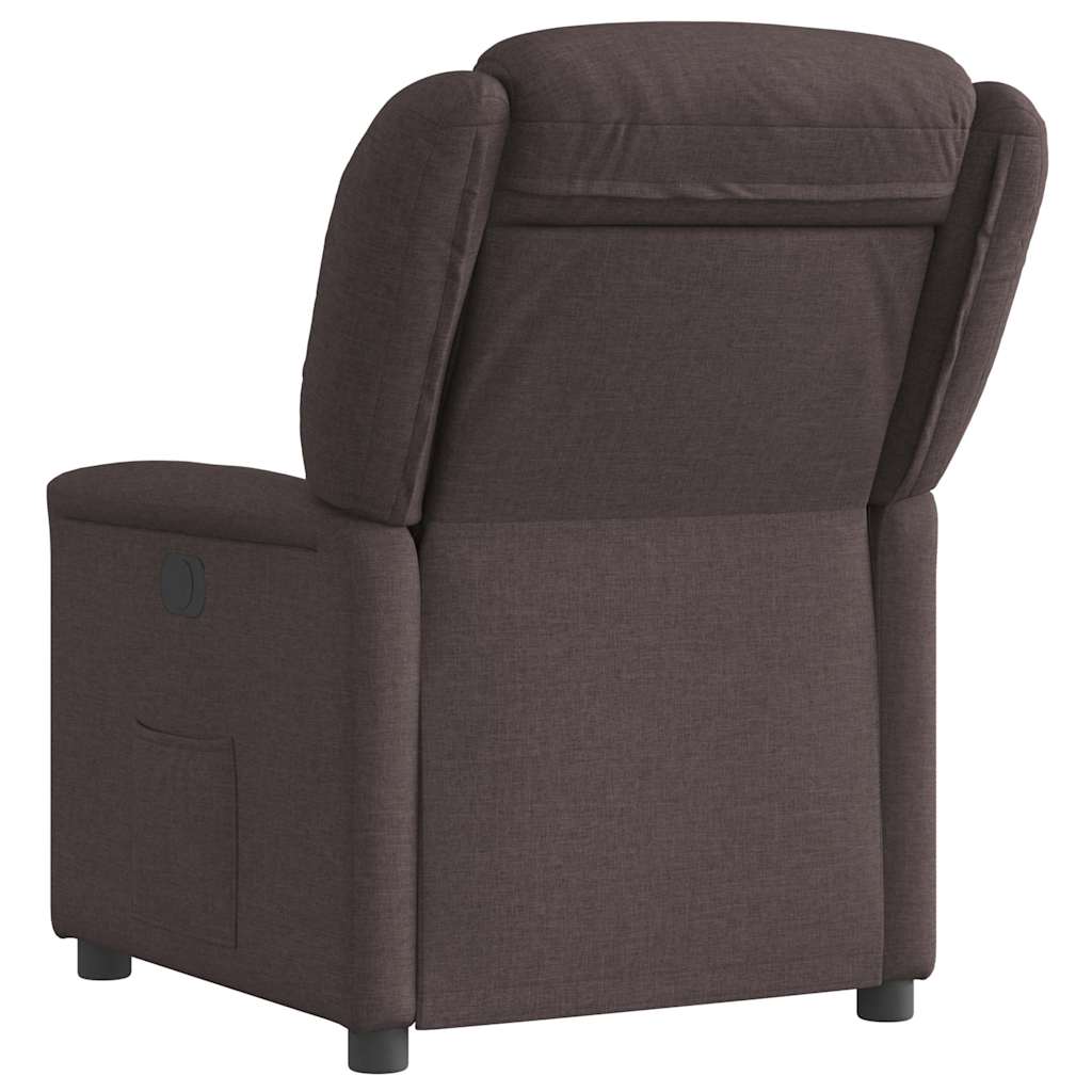 vidaXL Fauteuil relax électrique marron foncé en tissu