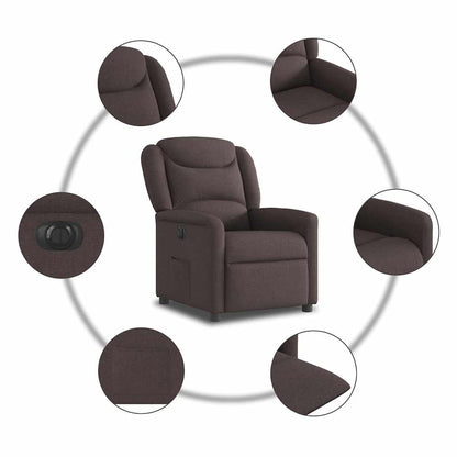 vidaXL Fauteuil relax électrique marron foncé en tissu