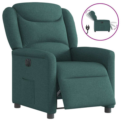vidaXL Fauteuil relax électrique Vert foncé Tissu