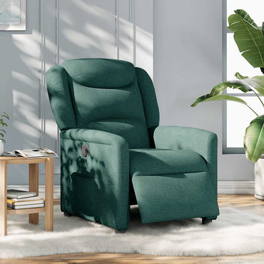 vidaXL Fauteuil relax électrique Vert foncé Tissu