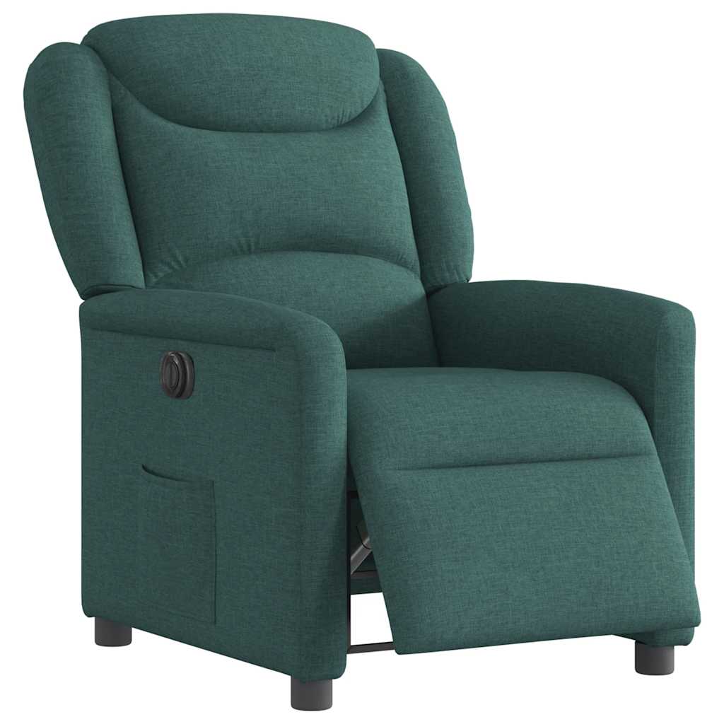 vidaXL Fauteuil relax électrique Vert foncé Tissu