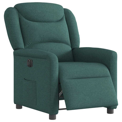 vidaXL Fauteuil relax électrique Vert foncé Tissu