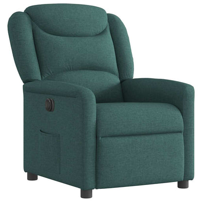 vidaXL Fauteuil relax électrique Vert foncé Tissu