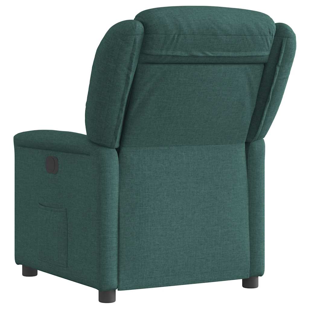 vidaXL Fauteuil relax électrique Vert foncé Tissu