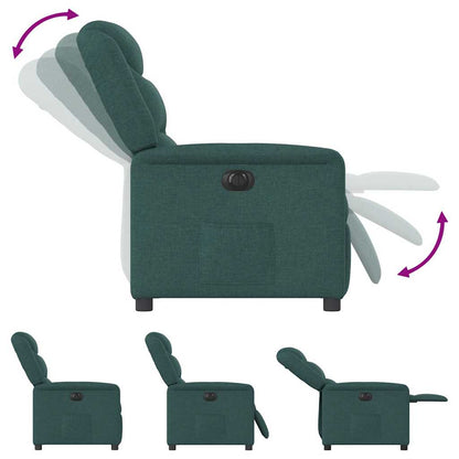 vidaXL Fauteuil relax électrique Vert foncé Tissu