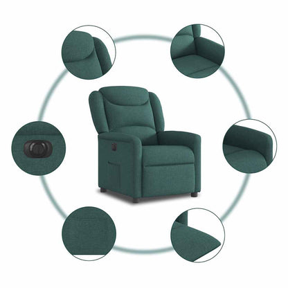 vidaXL Fauteuil relax électrique Vert foncé Tissu