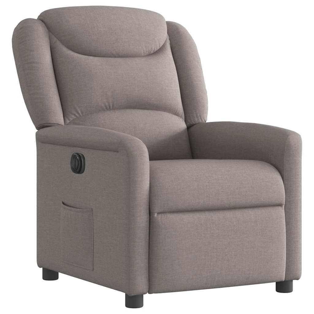 vidaXL Fauteuil relax électrique tissu taupe
