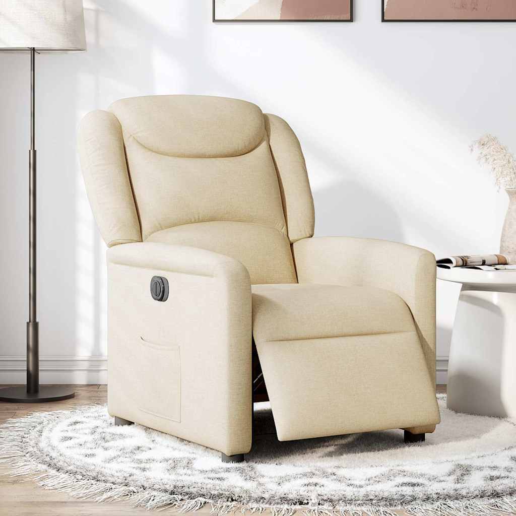 vidaXL Relaxsessel Elektrisch Creme Stoff