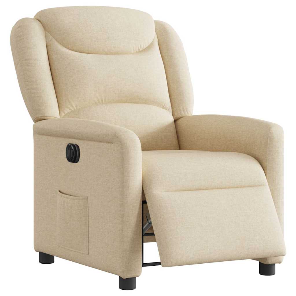vidaXL Relaxsessel Elektrisch Creme Stoff