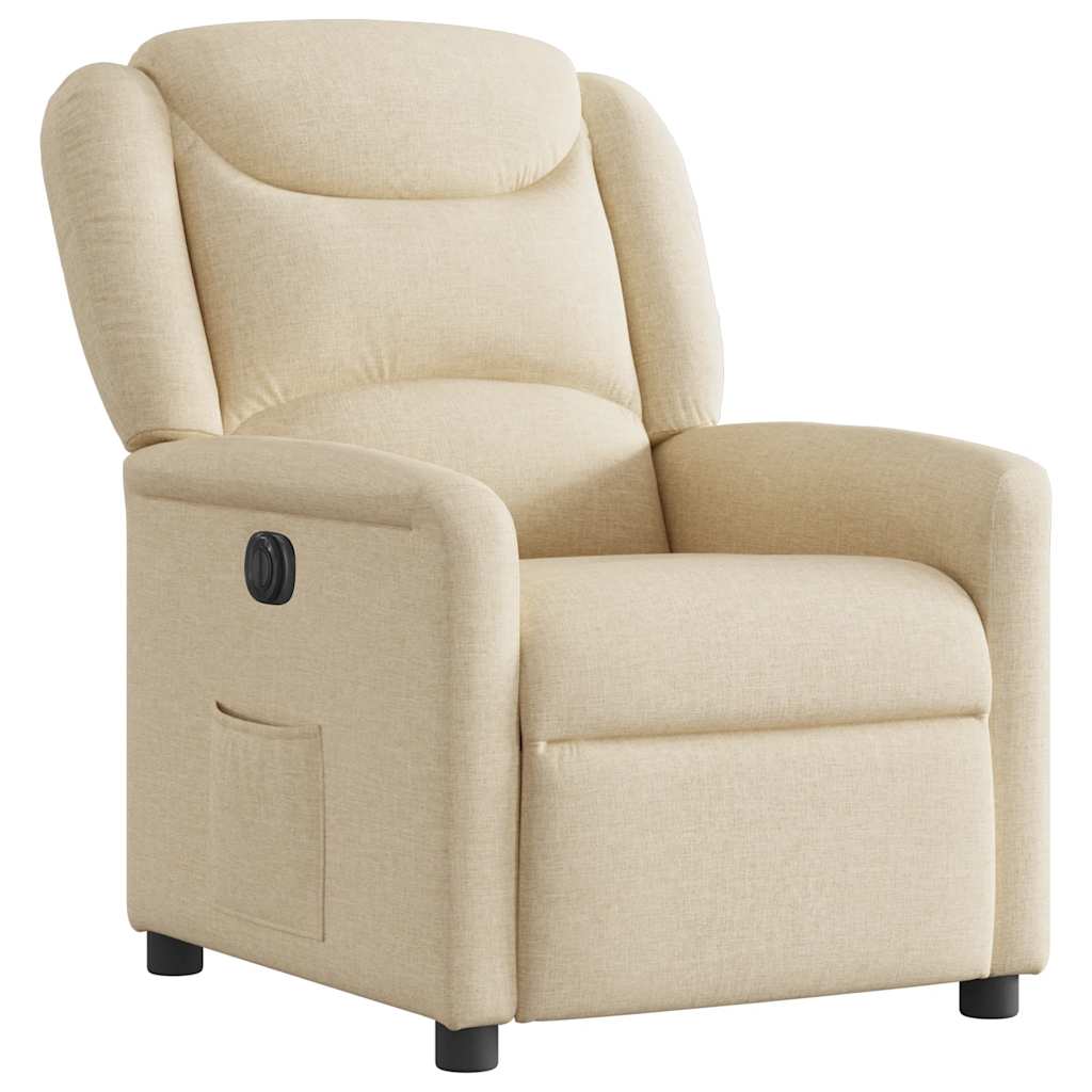 vidaXL Relaxsessel Elektrisch Creme Stoff