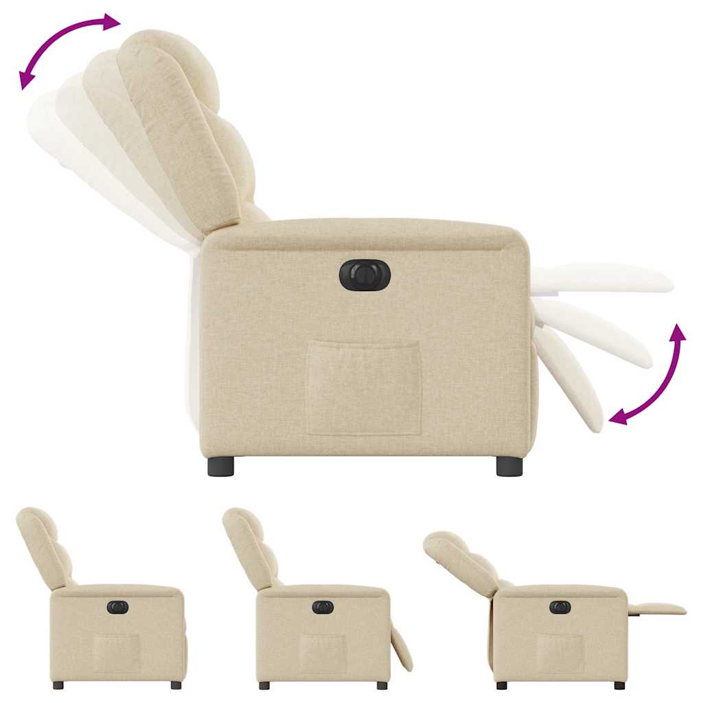 vidaXL Relaxsessel Elektrisch Creme Stoff
