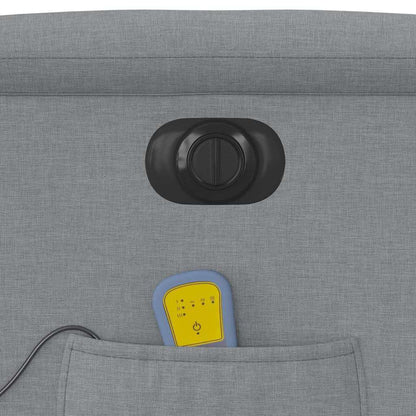 vidaXL Fauteuil de massage électrique Gris clair Tissu