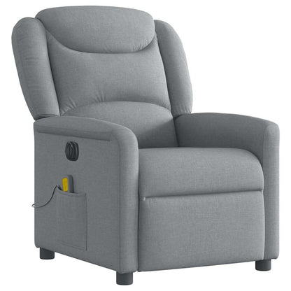 vidaXL Fauteuil de massage électrique Gris clair Tissu