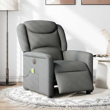 vidaXL Fauteuil de massage électrique Gris foncé Tissu