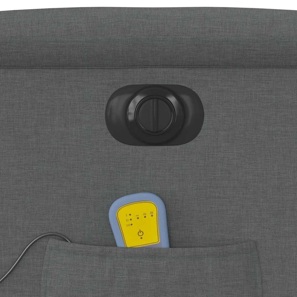 vidaXL Fauteuil de massage électrique Gris foncé Tissu