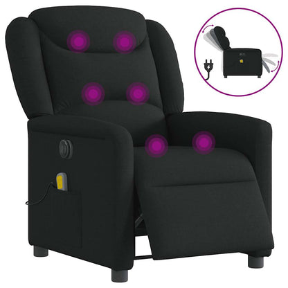 vidaXL Fauteuil de massage électrique Noir Tissu
