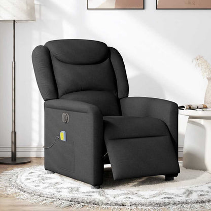vidaXL Fauteuil de massage électrique Noir Tissu