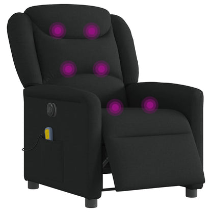 vidaXL Fauteuil de massage électrique Noir Tissu