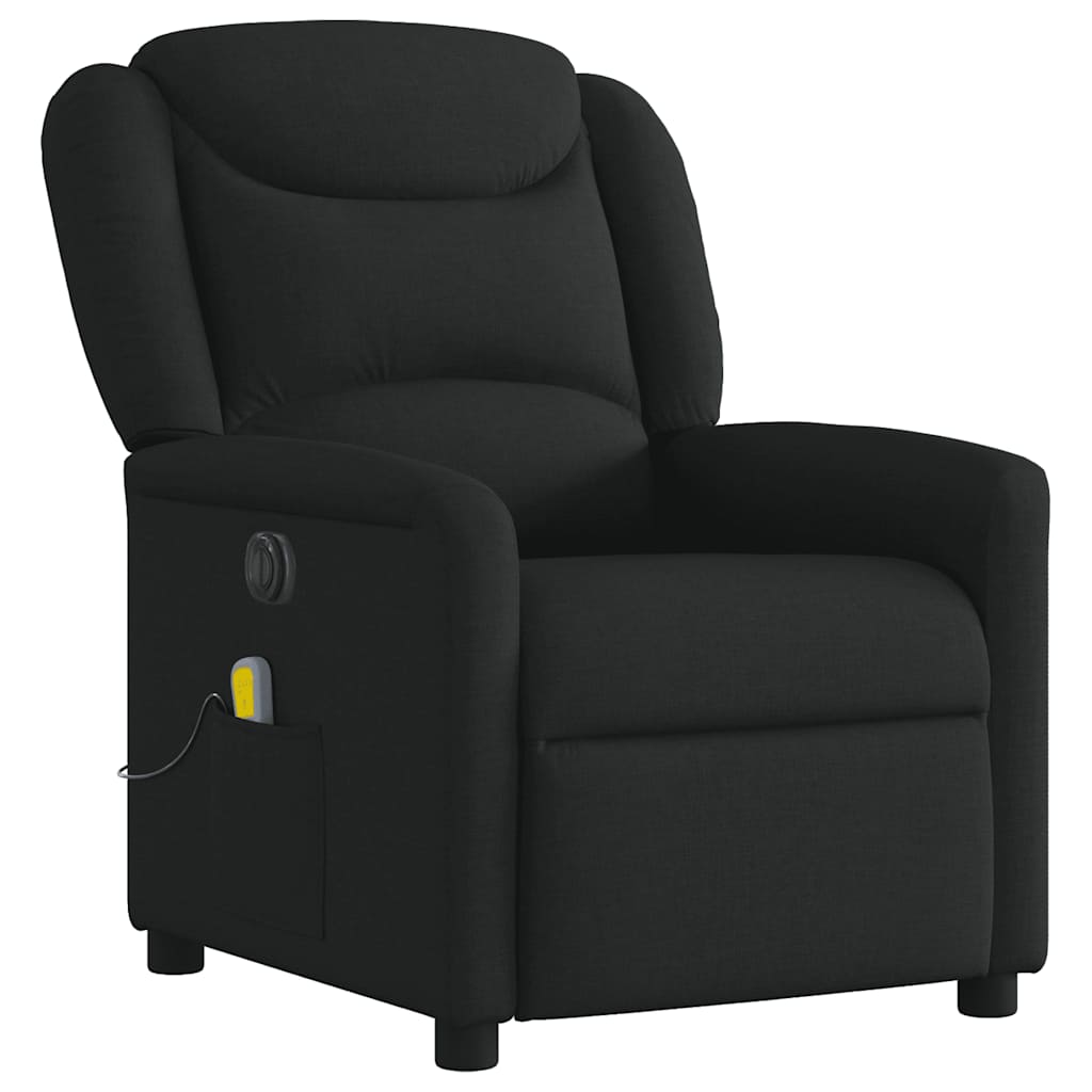 vidaXL Fauteuil de massage électrique Noir Tissu