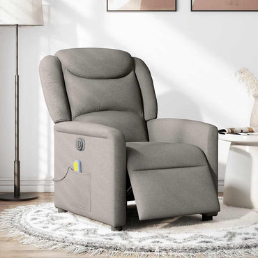 vidaXL Fauteuil de massage électrique en tissu taupe