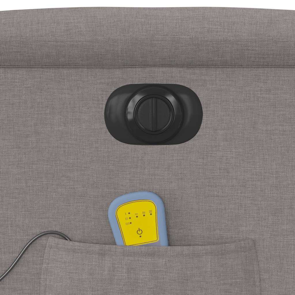 vidaXL Fauteuil de massage électrique en tissu taupe