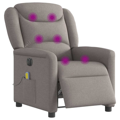 vidaXL Fauteuil de massage électrique en tissu taupe